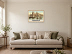 Caernarfon Castle Poster at A2, in a natural wood frame, in a sitting room