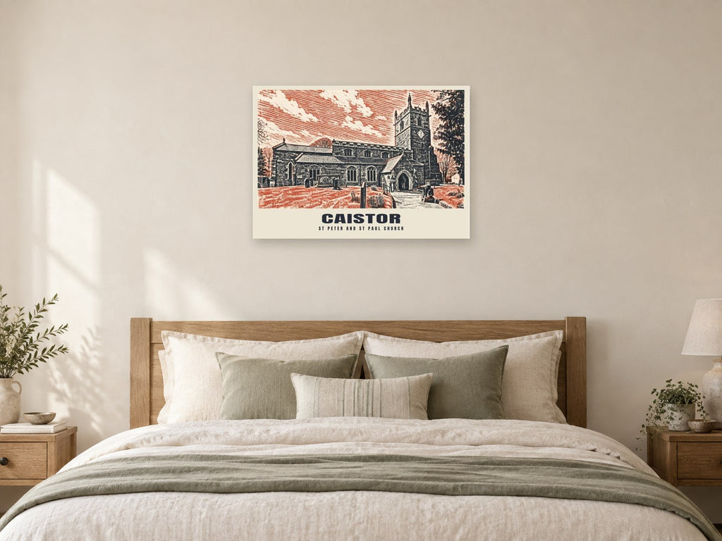 St Peter and St Paul Church, Caistor Poster at A1, as a poster, above a bed