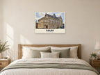 Calne Town Hall Poster at A1, as a poster, above a bed