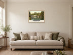 Clare Bridge, Cambridge, 1890s Heritage Print at A2, in a natural wood frame, in a sitting room