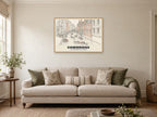The Mathematical Bridge, Cambridge Poster at A1, in a natural wood frame, in a sitting room