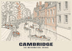 The Mathematical Bridge, Cambridge poster in the Line Art style