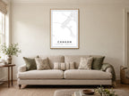 Canaan Downtown Street Map Poster at A1, in a natural wood frame, in a sitting room
