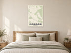 Canaan Street Map Poster at A1, as a poster, above a bed