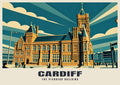 The Pierhead Building, Cardiff poster in the Art Deco style