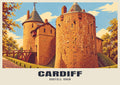 Castell Coch, Cardiff poster in the Retro Railway style