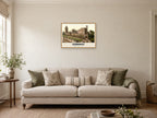 Cardiff Castle, 1890s Heritage Print at A2, in a natural wood frame, in a sitting room