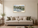 Cardigan Bridge Poster at A1, in a natural wood frame, in a sitting room