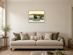 The Thames at Caversham, 1890s Heritage Print at A2, in a natural wood frame, in a sitting room