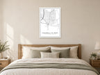 Chadwell St Mary Village Centre Street Map Poster at A1, as a poster, above a bed