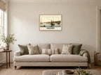 The Medway, Chatham, 1890s Heritage Print at A2, in a natural wood frame, in a sitting room