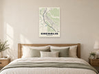 Chehalis Street Map Poster at A1, as a poster, above a bed