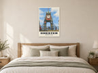 Eastgate Clock, Chester Poster at A1, as a poster, above a bed