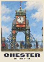 Eastgate Clock, Chester poster in the British Heritage style