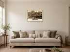 The Cross and Rows, Chester Poster at A2, in a natural wood frame, in a sitting room