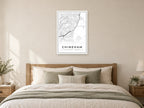 Chineham Village Centre Street Map Poster at A1, as a poster, above a bed