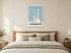 Chioggia Street Map Poster at A1, as a poster, above a bed