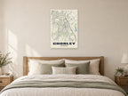 Chorley Street Map Poster at A1, as a poster, above a bed