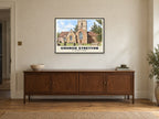 St Laurence’s Church, Church Stretton Poster at A1, in a black frame, above a sideboard