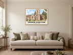 St Laurence’s Church, Church Stretton Poster at A1, in a natural wood frame, in a sitting room