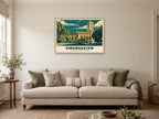 St John the Baptist Church, Cirencester Poster at A1, in a natural wood frame, in a sitting room