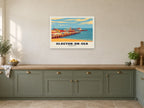 Clacton Pier, Clacton-on-Sea Poster at A1, in a white frame, in a kitchen