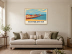 Clacton Pier, Clacton-on-Sea Poster at A1, in a natural wood frame, in a sitting room