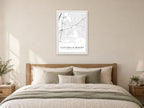 Clayton-le-Woods Village Centre Street Map Poster at A1, as a poster, above a bed