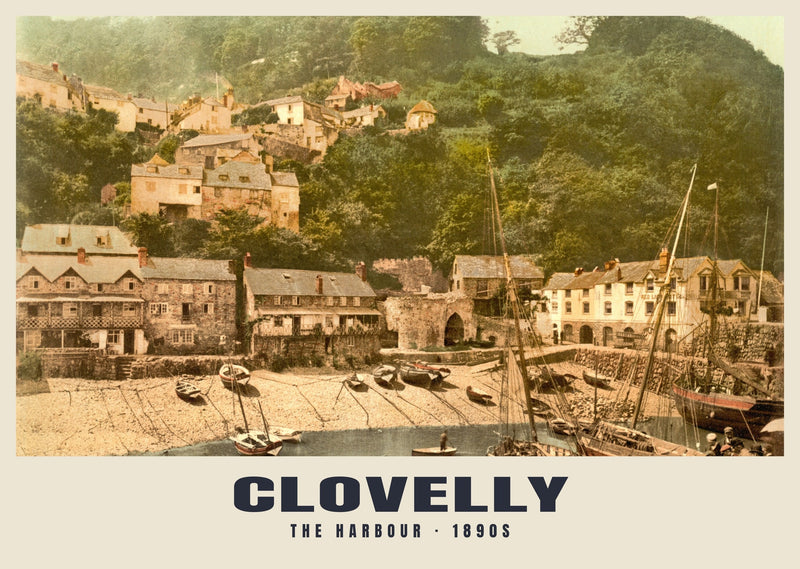 The Harbour, Clovelly, 1890s Heritage Print