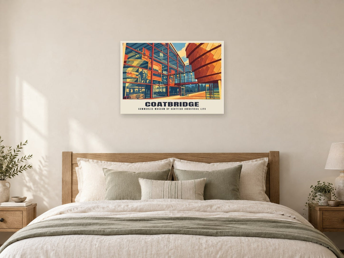 Summerlee Museum of Scottish Industrial Life, Coatbridge Poster at A1, as a poster, above a bed