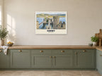 Conwy Castle Poster at A1, in a white frame, in a kitchen