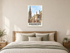Coventry Cathedral Poster at A1, as a poster, above a bed