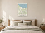 Cramond Street Map Poster at A1, as a poster, above a bed