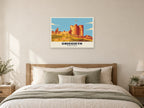 Criccieth Castle Poster at A1, as a poster, above a bed