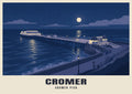 Cromer Pier poster in the Moonlit style