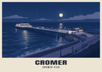 Cromer Pier poster in the Moonlit style