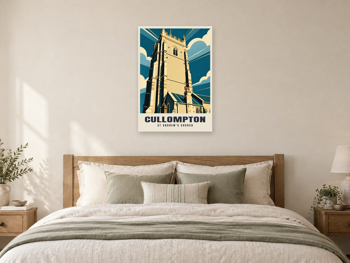 St Andrew’s Church, Cullompton Poster at A1, as a poster, above a bed