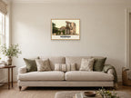 The Castle, Denbigh, 1890s Heritage Print at A2, in a natural wood frame, in a sitting room