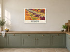 Caen Hill Locks, Devizes Poster at A1, in a white frame, in a kitchen
