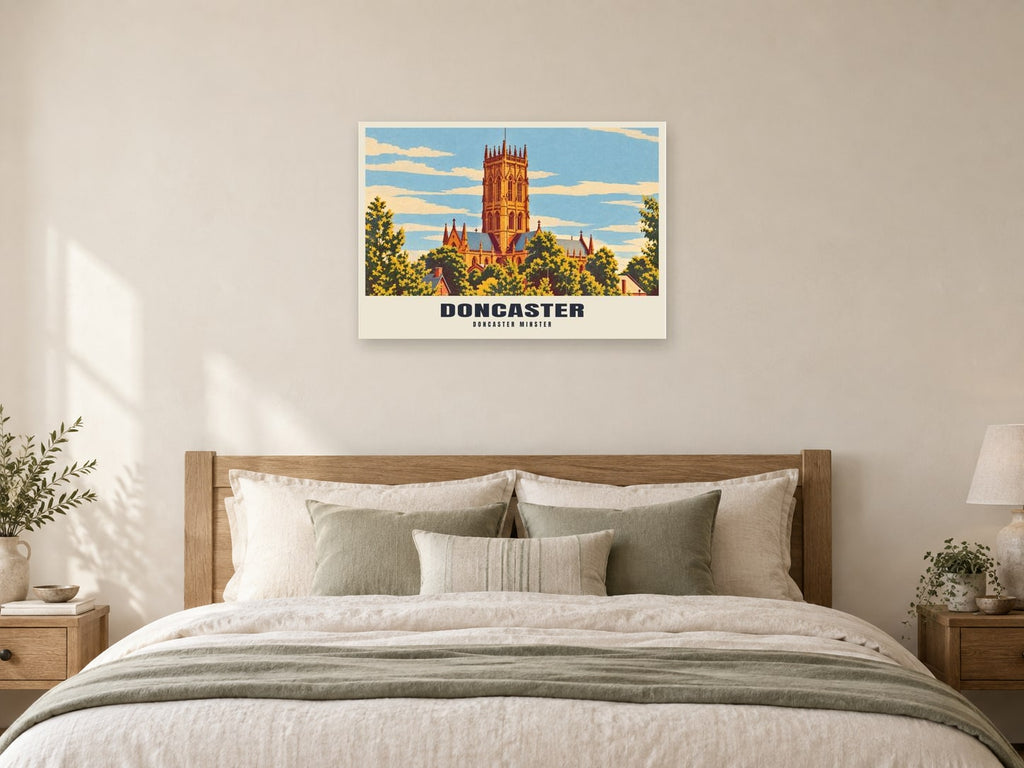 Doncaster Minster Poster at A1, as a poster, above a bed
