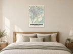 Dordrecht Street Map Poster at A1, as a poster, above a bed
