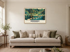 The stepping stones, Dovedale Poster at A1, in a natural wood frame, in a sitting room