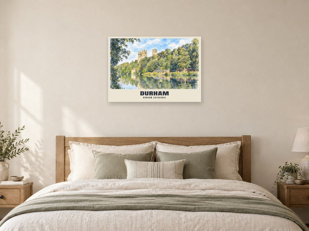 Durham Cathedral Poster at A1, as a poster, above a bed
