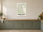 Ebbw Vale Street Map Poster at A1, in a white frame, in a kitchen