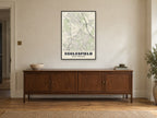 Ecclesfield Street Map Poster at A1, in a black frame, above a sideboard