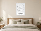 Edgware Street Map Poster at A1, as a poster, above a bed