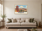 Calton Hill, Edinburgh Poster at A1, in a natural wood frame, in a sitting room