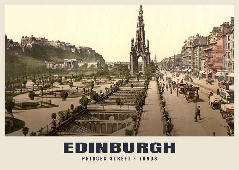 Princes Street, Edinburgh, 1890s Heritage Print