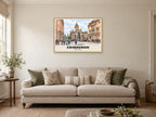 The Royal Mile, Edinburgh Poster at A1, in a natural wood frame, in a sitting room