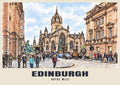 The Royal Mile, Edinburgh poster in the Ink & Wash style